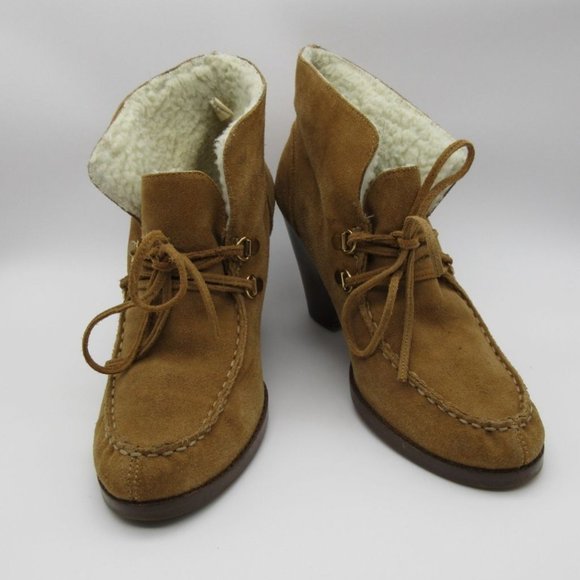 Michael Kors women's sheepskin suede lined wedge ankle boots 8.5 - Picture 3 of 12